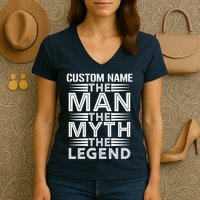 Custom Name The Man The Myth The Legend Women's V-Neck T-Shirt