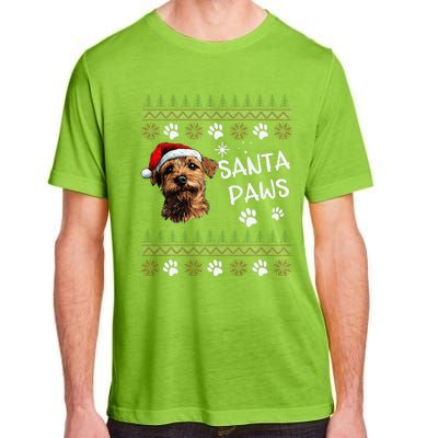 Cute Norfolk Terrier Dog Ugly Christmas Santa Paws Adult ChromaSoft Performance T-Shirt