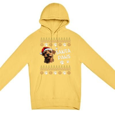 Cute Norfolk Terrier Dog Ugly Christmas Santa Paws Premium Pullover Hoodie