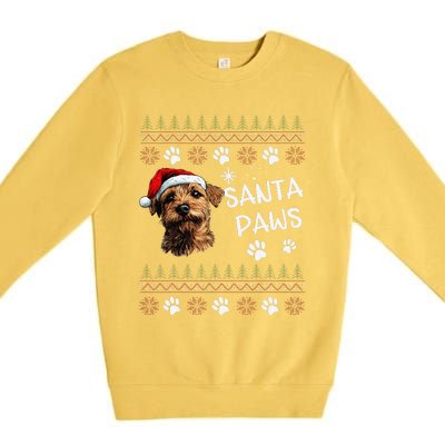 Cute Norfolk Terrier Dog Ugly Christmas Santa Paws Premium Crewneck Sweatshirt