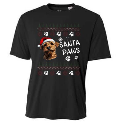 Cute Norfolk Terrier Dog Ugly Christmas Santa Paws Cooling Performance Crew T-Shirt