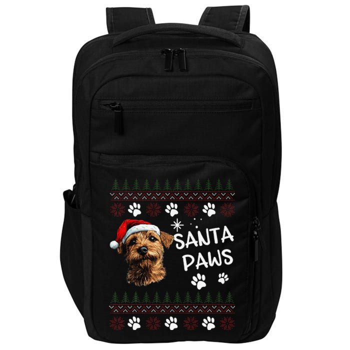 Cute Norfolk Terrier Dog Ugly Christmas Santa Paws Impact Tech Backpack