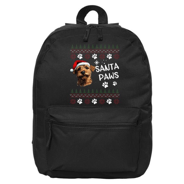 Cute Norfolk Terrier Dog Ugly Christmas Santa Paws 16 in Basic Backpack