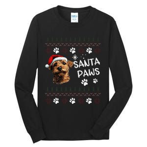 Cute Norfolk Terrier Dog Ugly Christmas Santa Paws Tall Long Sleeve T-Shirt