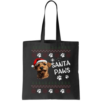 Cute Norfolk Terrier Dog Ugly Christmas Santa Paws Tote Bag