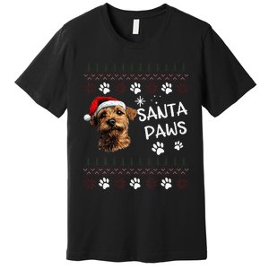 Cute Norfolk Terrier Dog Ugly Christmas Santa Paws Premium T-Shirt