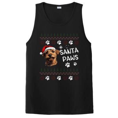 Cute Norfolk Terrier Dog Ugly Christmas Santa Paws PosiCharge Competitor Tank