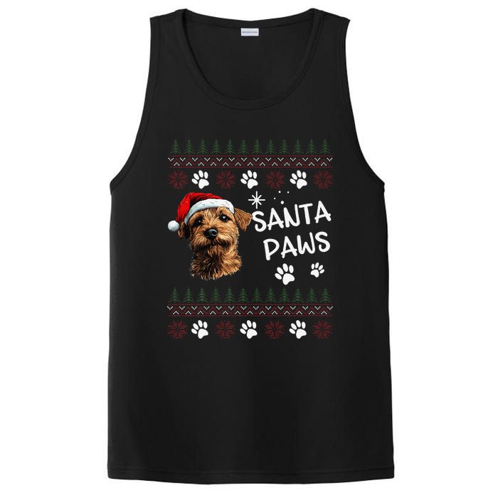 Cute Norfolk Terrier Dog Ugly Christmas Santa Paws PosiCharge Competitor Tank