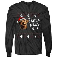 Cute Norfolk Terrier Dog Ugly Christmas Santa Paws Tie-Dye Long Sleeve Shirt