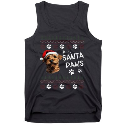 Cute Norfolk Terrier Dog Ugly Christmas Santa Paws Tank Top