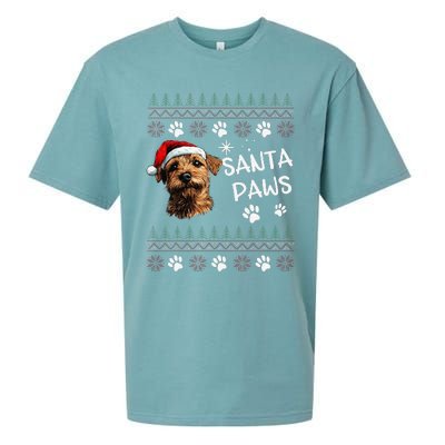 Cute Norfolk Terrier Dog Ugly Christmas Santa Paws Sueded Cloud Jersey T-Shirt