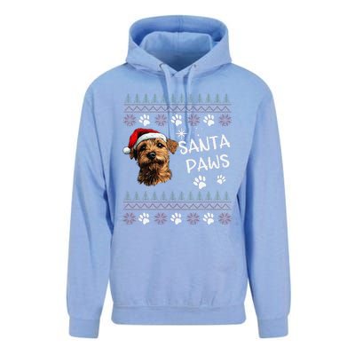 Cute Norfolk Terrier Dog Ugly Christmas Santa Paws Unisex Surf Hoodie