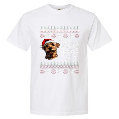 Cute Norfolk Terrier Dog Ugly Christmas Santa Paws Garment-Dyed Heavyweight T-Shirt