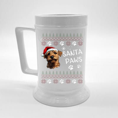 Cute Norfolk Terrier Dog Ugly Christmas Santa Paws Beer Stein