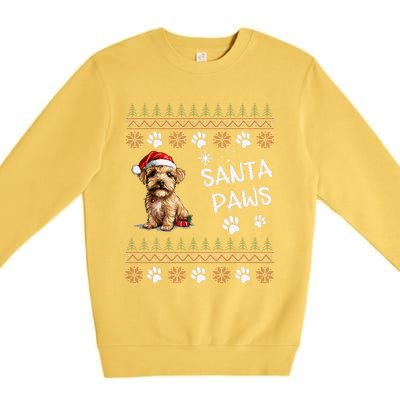 Cute Norfolk Terrier Dog Ugly Christmas Santa Paws Premium Crewneck Sweatshirt