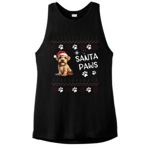 Cute Norfolk Terrier Dog Ugly Christmas Santa Paws Ladies PosiCharge Tri-Blend Wicking Tank