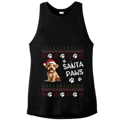 Cute Norfolk Terrier Dog Ugly Christmas Santa Paws Ladies PosiCharge Tri-Blend Wicking Tank