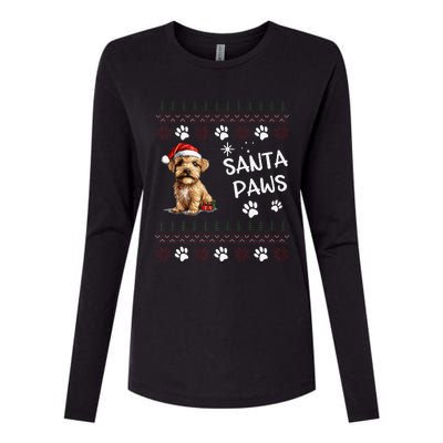 Cute Norfolk Terrier Dog Ugly Christmas Santa Paws Womens Cotton Relaxed Long Sleeve T-Shirt