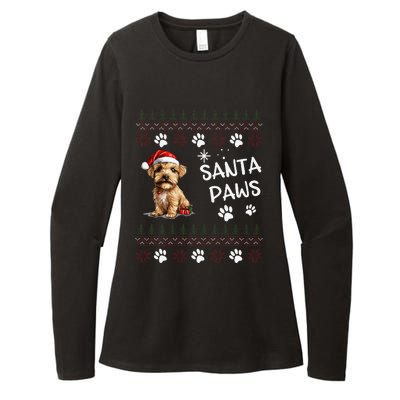 Cute Norfolk Terrier Dog Ugly Christmas Santa Paws Womens CVC Long Sleeve Shirt