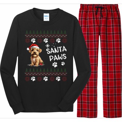 Cute Norfolk Terrier Dog Ugly Christmas Santa Paws Long Sleeve Pajama Set