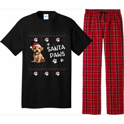 Cute Norfolk Terrier Dog Ugly Christmas Santa Paws Pajama Set