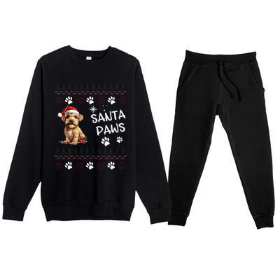 Cute Norfolk Terrier Dog Ugly Christmas Santa Paws Premium Crewneck Sweatsuit Set