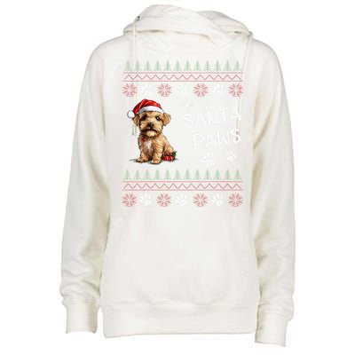 Cute Norfolk Terrier Dog Ugly Christmas Santa Paws Womens Funnel Neck Pullover Hood