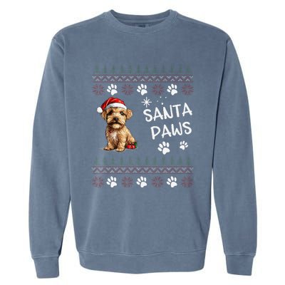 Cute Norfolk Terrier Dog Ugly Christmas Santa Paws Garment-Dyed Sweatshirt