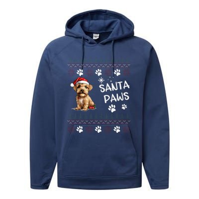 Cute Norfolk Terrier Dog Ugly Christmas Santa Paws Performance Fleece Hoodie