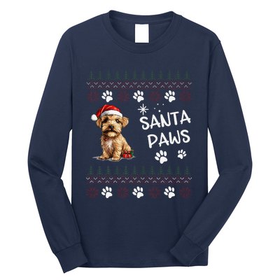 Cute Norfolk Terrier Dog Ugly Christmas Santa Paws Long Sleeve Shirt