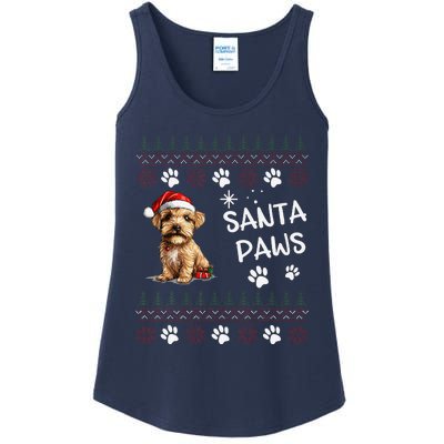 Cute Norfolk Terrier Dog Ugly Christmas Santa Paws Ladies Essential Tank