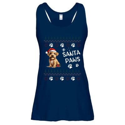 Cute Norfolk Terrier Dog Ugly Christmas Santa Paws Ladies Essential Flowy Tank