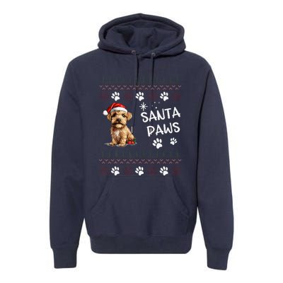 Cute Norfolk Terrier Dog Ugly Christmas Santa Paws Premium Hoodie