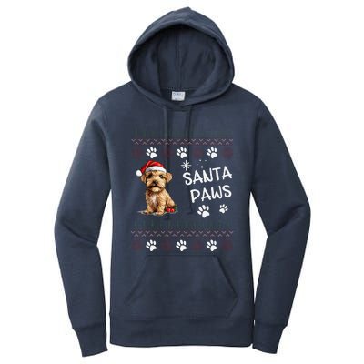 Cute Norfolk Terrier Dog Ugly Christmas Santa Paws Women's Pullover Hoodie