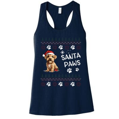 Cute Norfolk Terrier Dog Ugly Christmas Santa Paws Women's Racerback Tank