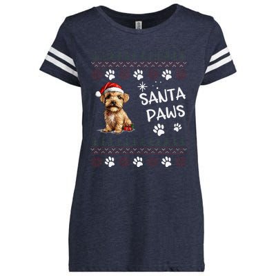 Cute Norfolk Terrier Dog Ugly Christmas Santa Paws Enza Ladies Jersey Football T-Shirt