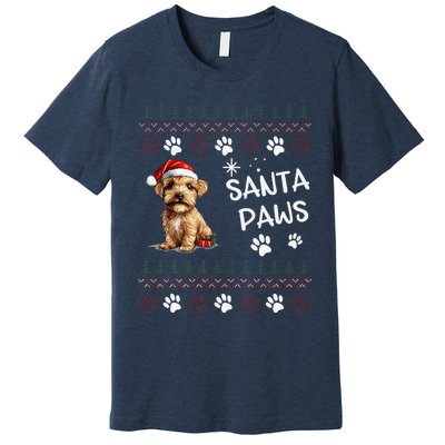 Cute Norfolk Terrier Dog Ugly Christmas Santa Paws Premium T-Shirt