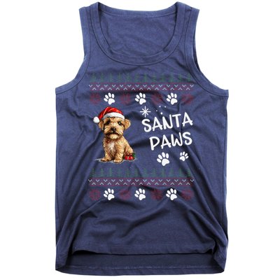 Cute Norfolk Terrier Dog Ugly Christmas Santa Paws Tank Top