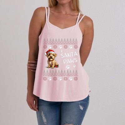 Cute Norfolk Terrier Dog Ugly Christmas Santa Paws Women's Strappy Tank