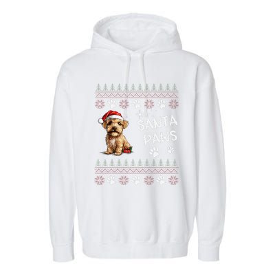 Cute Norfolk Terrier Dog Ugly Christmas Santa Paws Garment-Dyed Fleece Hoodie