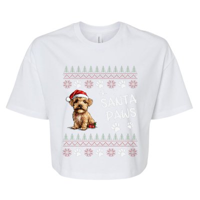 Cute Norfolk Terrier Dog Ugly Christmas Santa Paws Bella+Canvas Jersey Crop Tee