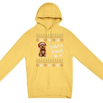 Cute Norfolk Terrier Dog Ugly Christmas Santa Paws Premium Pullover Hoodie