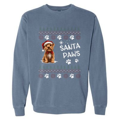 Cute Norfolk Terrier Dog Ugly Christmas Santa Paws Garment-Dyed Sweatshirt