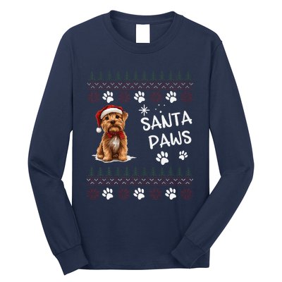 Cute Norfolk Terrier Dog Ugly Christmas Santa Paws Long Sleeve Shirt