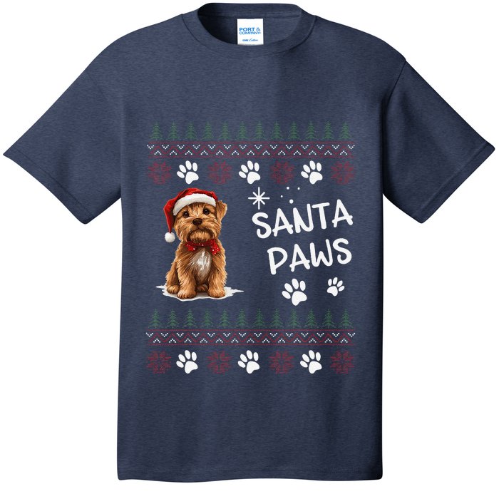 Cute Norfolk Terrier Dog Ugly Christmas Santa Paws T-Shirt