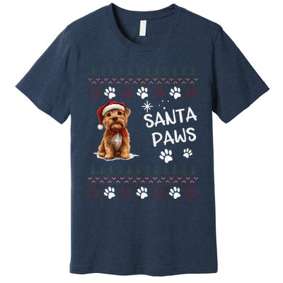 Cute Norfolk Terrier Dog Ugly Christmas Santa Paws Premium T-Shirt