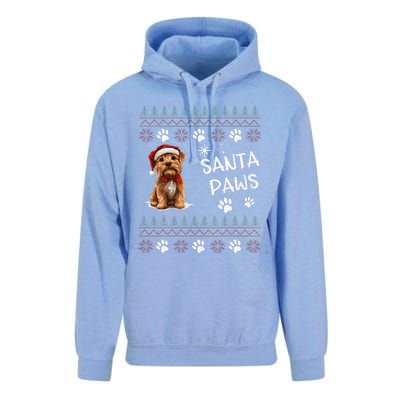 Cute Norfolk Terrier Dog Ugly Christmas Santa Paws Unisex Surf Hoodie