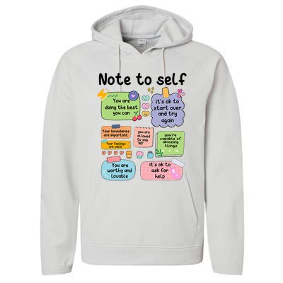 Counselor Note To Self Mental Health School Psychologist Performance Fleece Hoodie