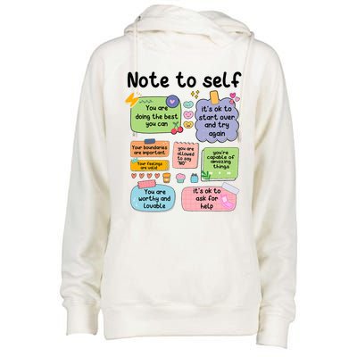 Counselor Note To Self Mental Health School Psychologist Womens Funnel Neck Pullover Hood