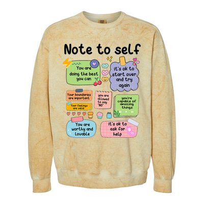 Counselor Note To Self Mental Health School Psychologist Colorblast Crewneck Sweatshirt